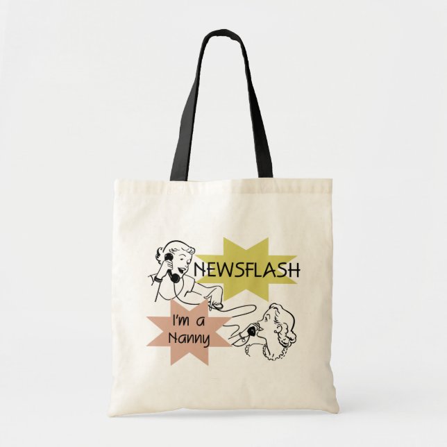 Bolsa Tote Newsflash eu sou t-shirt e presentes de um (Frente)