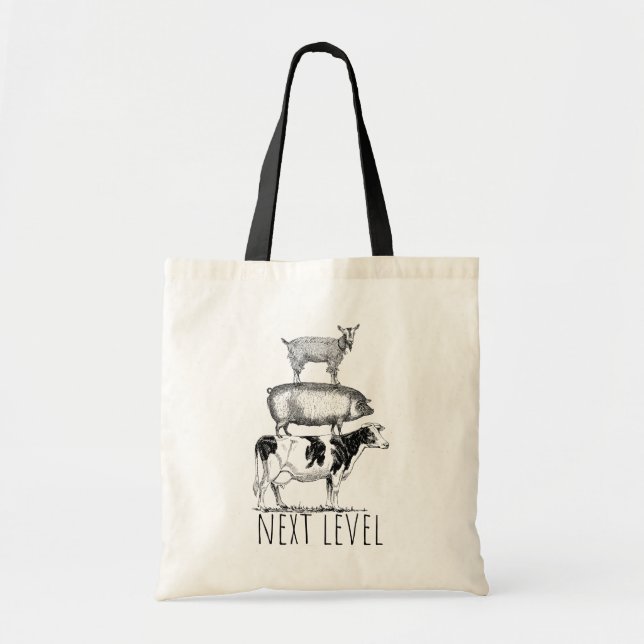 Bolsa Tote Next Level Goat Pig and Cow Sports Fan (Frente)