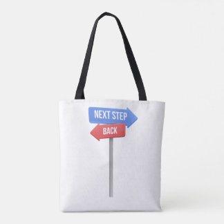 Bolsa Tote Next Step or Back – Direction Sign Motivational 