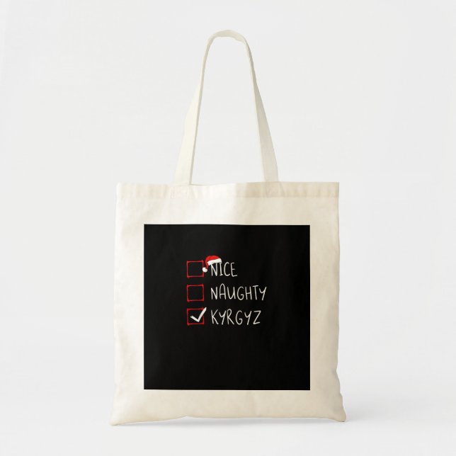 Bolsa Tote Nice Naughty Christmas Kyrgyzstan Heritage  (Frente)