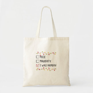 Bolsa Tote Nice Naughty I Was Hangry List Christmas