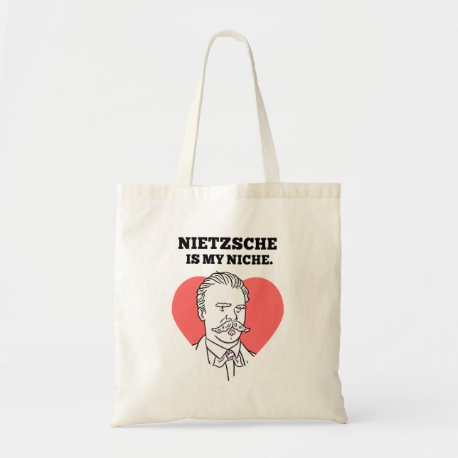 Bolsa Tote Nietzsche É O Meu Niche Filosofia Pun Tote Bag (Frente)