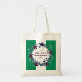 Bolsa Tote NIGÉRIA WEDDING WELCOME Floral Personalizada