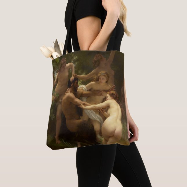 Bolsa Tote Ninfas e Satyr por William-Adolphe Bouguereau (Close Up)