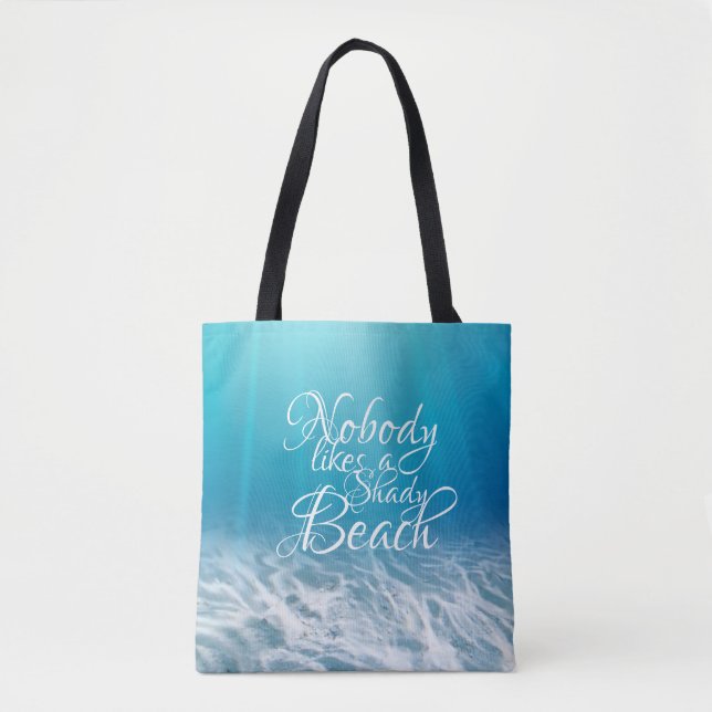 Bolsa Tote Ninguém gosta de uma praia obscuro (Frente)