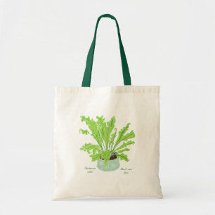 Bolsa Tote Ninho de Asplenium Bird - desenhando em branco.