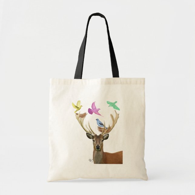 Bolsa Tote Ninhos de veados e aves Ninhos de pastel (Frente)