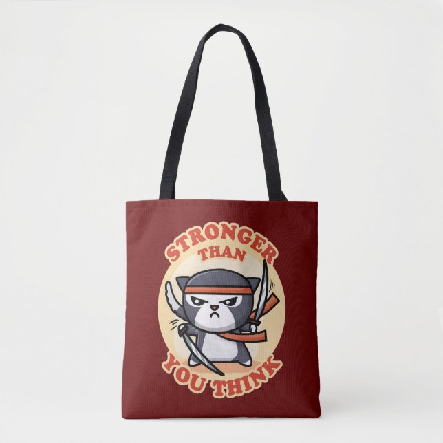 Bolsa Tote Ninja Cat | Mais Forte Do Que Acha (Frente)