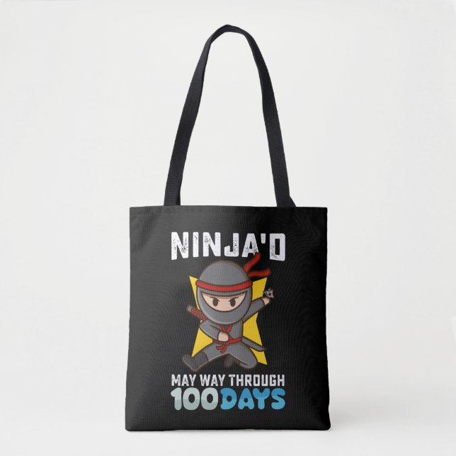 Bolsa Tote Ninja poderia passar por 100 dias de escola (Frente)