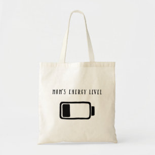 Bolsa Tote "Nível de Energia das Mães" Engraçado