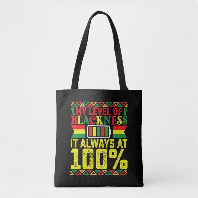 Bolsa Tote Nível De Negritude Juneteenth História Negra (Frente)