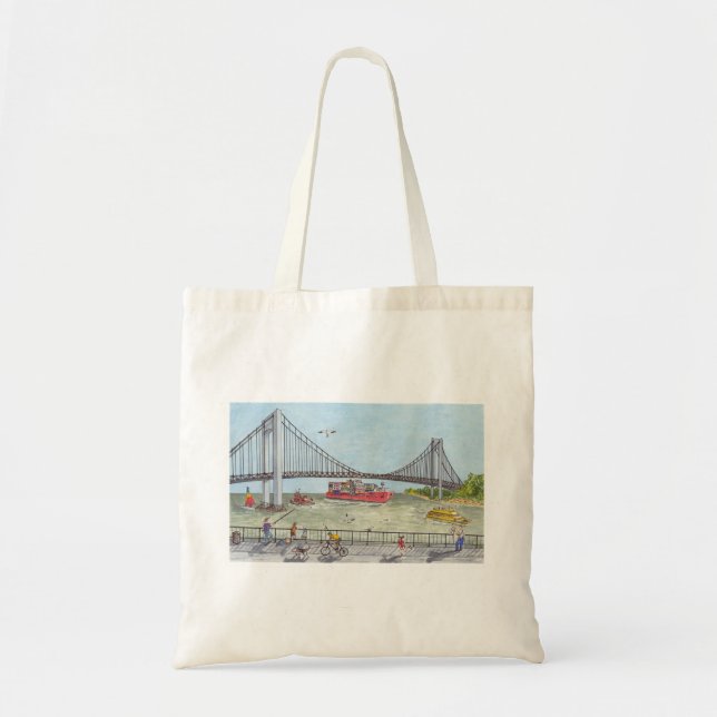Bolsa Tote Nivelando o stroll pela ponte de Verrazano (Frente)