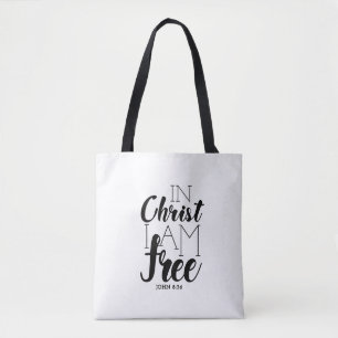 Bolsa Tote No Cristo eu sou escritura livre promete liberdade
