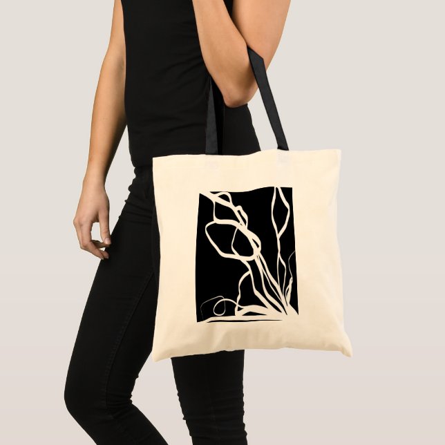 Bolsa Tote Nó do buquê: Abstrato preto e branco (Frente (produto))