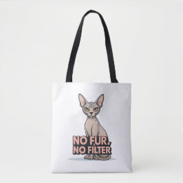 Bolsa Tote No Fur No Filter Sphynx Cat Attitude Art