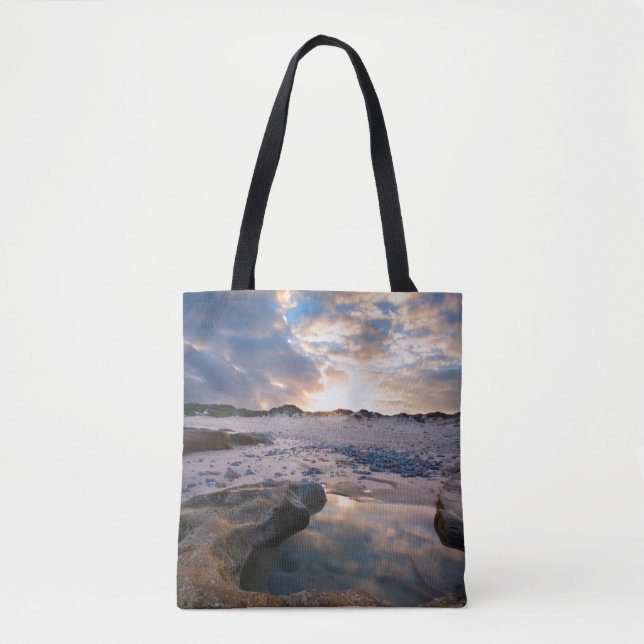 Bolsa Tote No por do sol em uma poça (Frente)