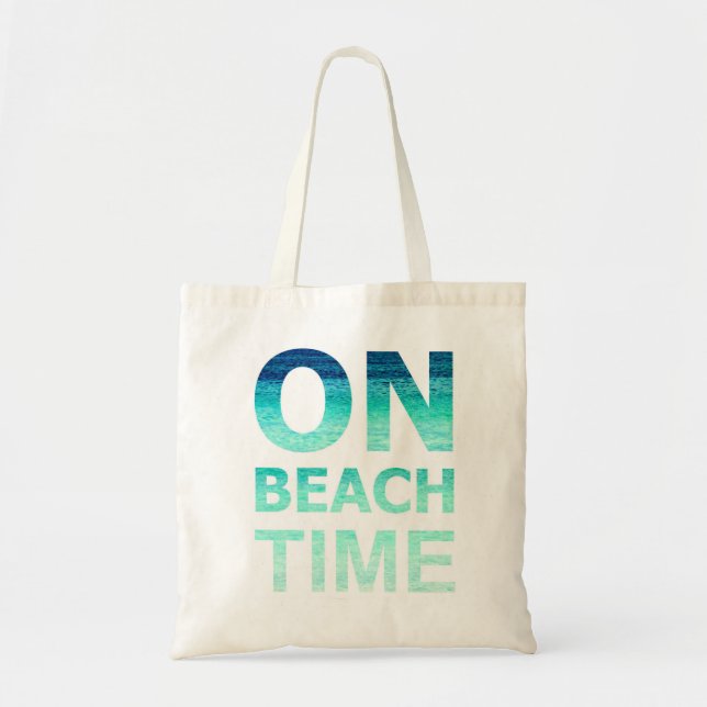 Bolsa Tote No saco da tipografia do tempo da praia (Frente)