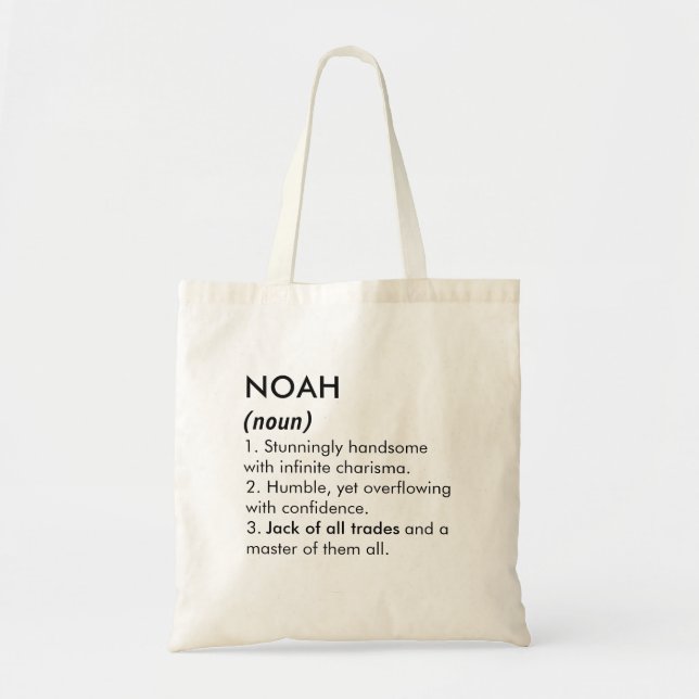 Bolsa Tote Noah name, Editable name, Custom name (Frente)