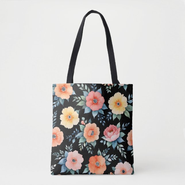 Bolsa Tote Nocturnal Bloomscape (Frente)