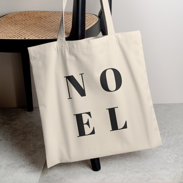 Bolsa Tote Noel | Na moda de Trendy Negra Moderna (Modern minimalist holiday bag created for timeless, practical, and fashionable Christmas style)