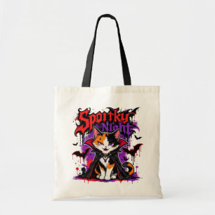 Bolsa Tote Noite Assustadora Gato Calico Vampiro