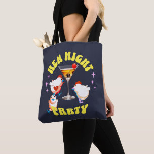 Bolsa Tote Noite das Galinhas, Noite das Galinhas Divertidas