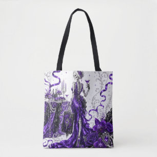 Bolsa Tote Noite das Meninas no Halloween   Esqueletos Elegan