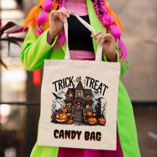 Bolsa Tote Noite de Dia das Bruxas assustadora com fantasmas