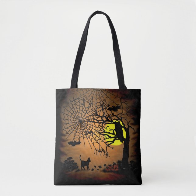 Bolsa Tote Noite de Halloween, Feliz Halloween! (Frente)