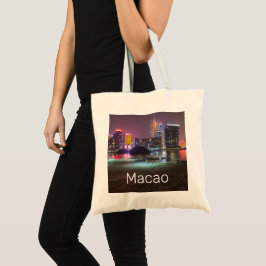 Bolsa Tote Noite de Macao Casino Skyline Panorama China