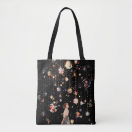Bolsa Tote Noite Estrelada com Orbes Reluzentes