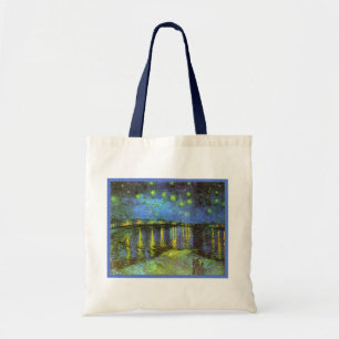 Bolsa Tote Noite estrelado sobre o rio Rhone Van Gogh