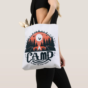 Bolsa Tote Noites De Campfire No Meio Da Floresta De Pinheiro