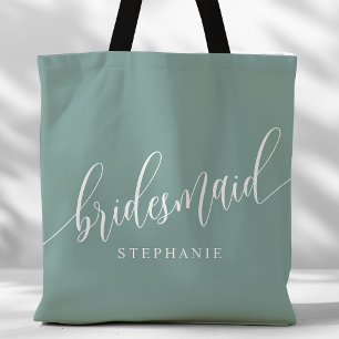 Bolsa Tote Noiva Azul Poeira Moderno Script