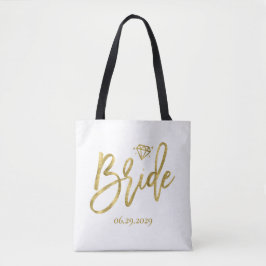 Bolsa Tote Noiva Branca com Bag de Casamento Diamante