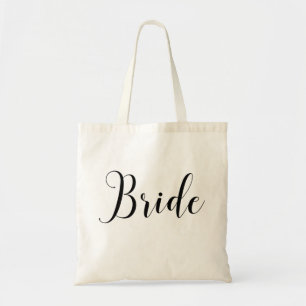 Bolsa Tote Noiva. Casamento de letra cursiva simples minimali