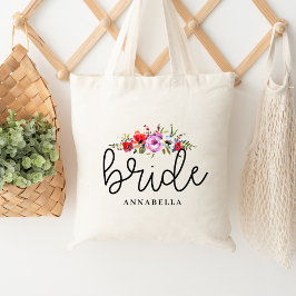 Bolsa Tote Noiva com Buquê Floral