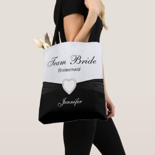 Bolsa Tote Noiva da Equipe Branca e Preta