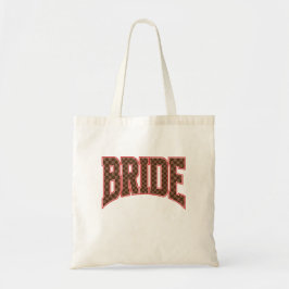 Bolsa Tote Noiva de Luxo Vermelha + Xadrez Marrom BRIDE