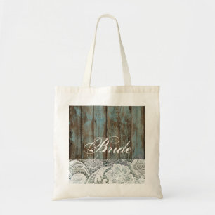 Bolsa Tote noiva de madeira do país do laço do celeiro azul