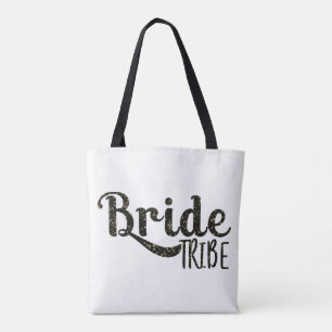 Bolsa Tote Noiva de Ouro Negro TRIBE  Gráfico Retro de Moda
