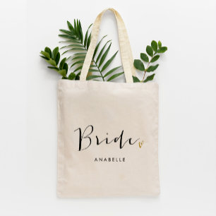 Bolsa Tote "Noiva" de Tipografia do Script de Tendência