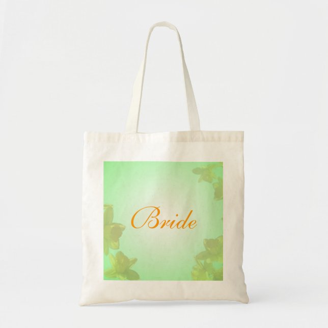 Bolsa Tote noiva de tulipas amarelas (Frente)