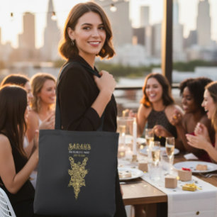 Bolsa Tote Noiva Dourada Mística Personalizada 
