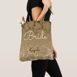 Bolsa Tote Noiva Elegante Dourada