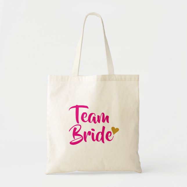 Bolsa Tote Noiva Equipe Coração Dourado (Frente)