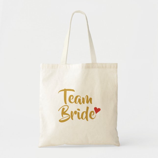 Bolsa Tote Noiva Equipe Coração Vermelho (Frente)