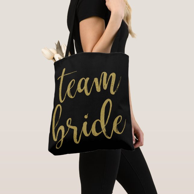 Bolsa Tote Noiva Equipe Dourado Brilho Acompanhantes da Noiva (Close Up)
