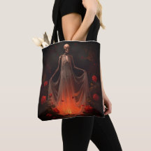 Bolsa Tote Noiva Esqueleto Gótico Sombrio – Casame