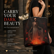 Bolsa Tote Noiva Esqueleto Gótico Sombrio – Casame